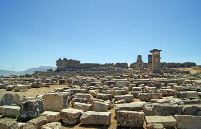 Blick auf die Ausgrabungen vom Agora, Xanthos, Türkei von Lycian