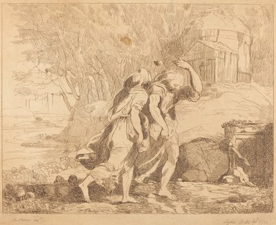 Zwei fliehende Figuren von Lydia Bates after John Hamilton Mortimer