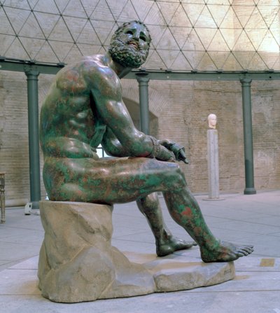 Boxer von Thermon, hellenistische Bronzestatue, ca. 1. Jahrhundert n. Chr. von Lysippos
