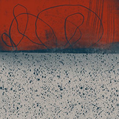 Dynamisches rotes Abstrakt von MANSI SAXENA