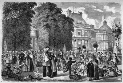 Ansicht des Jardin du Luxembourg in Paris. Gravur nach einer Zeichnung von M. Pietsch in „Das Illustrierte Universum“. von M. (after) Pietsch