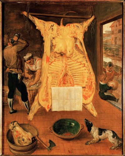 Ochsen beim Metzger von Maerten van Cleve