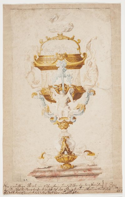 Entwurf für die Vase "Element des Wassers" auf Rosenborg von Magnus Berg