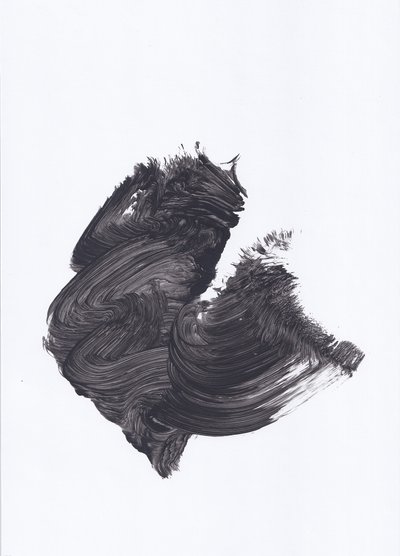 Dynamisches schwarzes Abstrakt von Maira Ribena