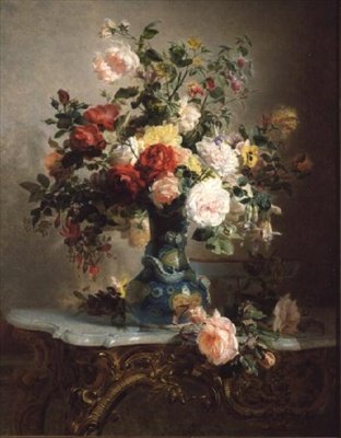 Vase mit Rosen und anderen Blumen von Marc Laurent Bruyas