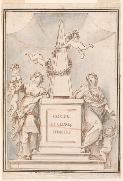 Entwurf für ein Monochrom-Gemälde, Kirche Corpus Domini, Bologna, Italien von Marc Antonio Franceschini