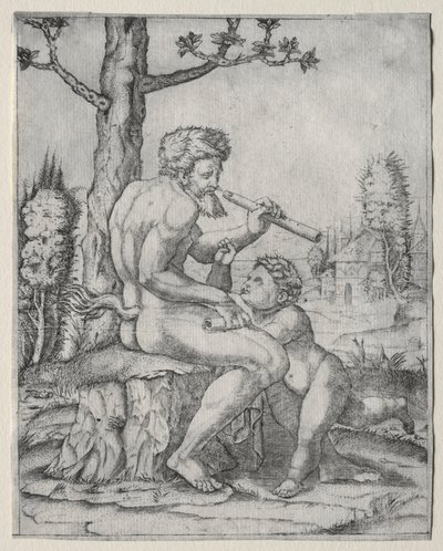 Faun und Kind, ca. 1509 von Marcantonio Raimondi