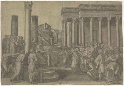 Salomo und die Königin von Saba von Marcantonio Raimondi
