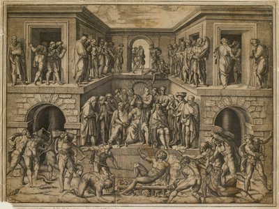 Das Martyrium des Heiligen Laurentius von Marcantonio Raimondi