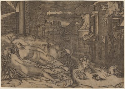 Raphaels Traum von Marcantonio Raimondi possibly after Raphael