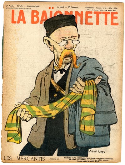 Cover von „La Baionnette“, Satirisch in Farben von Marcel Amable O.L. Capy
