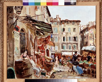 Der Markt auf dem Place de Lenche in Marseille von Marcel Leprin