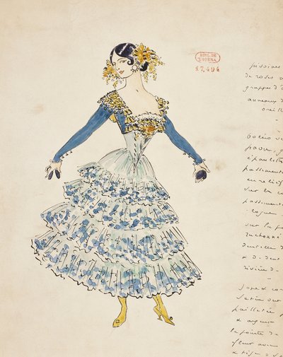 Carmen, Kostümentwurf für Akt II von Carmen von Marcel Multzer