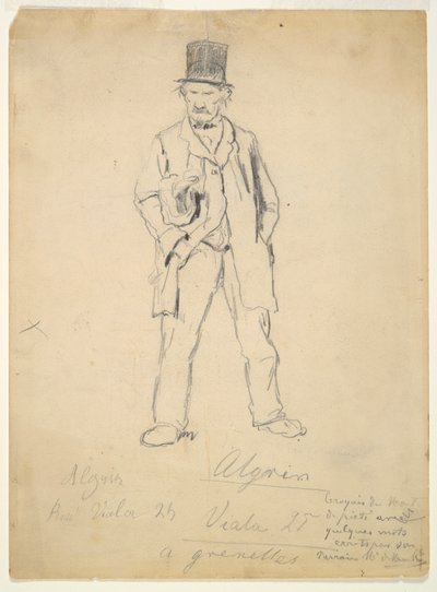 Skizze eines Landstreichers (recto); Frau und zwei Säuglinge (verso) von Marcellin Desboutin