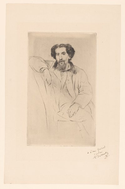 Porträt von Henri Charles Guérard von Marcellin Gilbert Desboutin (signed by artist)