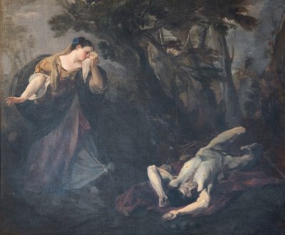 Die heilige Margareta von Cortona findet den Leichnam ihres Geliebten von Marco Benefial
