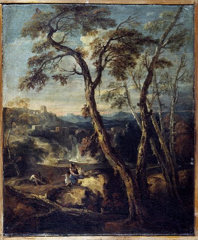 Landschaft: Caprice. Gemälde von Marco Ricci (1676-1730), Accademia Carrara, Bergamo Italien von Marco Ricci