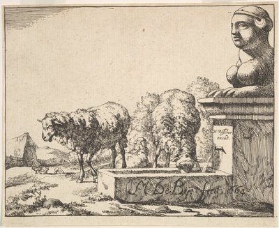 Schafe, aus einer Serie von 16 Platten, 1664 von Marcus de Bye