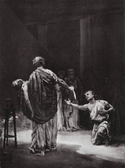Aristodemus von Messenien opfert seine Tochter von Margaret (after) Dovaston