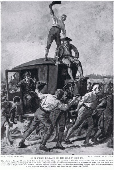 John Wilkes von der Londoner Menge befreit von Margaret (after) Dovaston