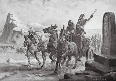Tiglath-pileser IV vor der Zitadelle von Turushpa von Margaret (after) Dovaston