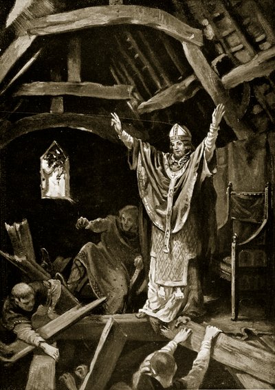 Einsturz des Bodens in Calne, 978, Illustration aus 