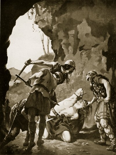 Konstantin II. von den Dänen getötet, 881 n. Chr., Illustration aus 