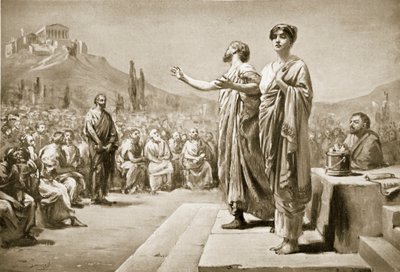 Perikles bittet für Aspasia, Illustration aus 
