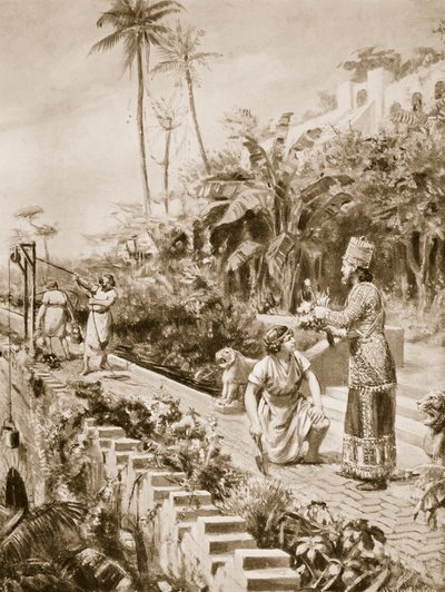 Die hängenden Gärten von Babylon, Illustration aus 