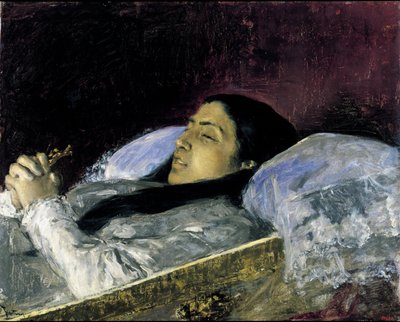 Miss Del Castillo auf ihrem Sterbebett von Marià Fortuny Marsal