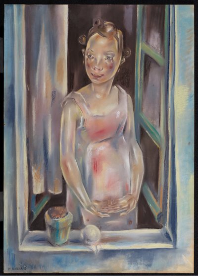 Junges Mädchen am offenen Fenster, ca. 1924 von Maria Blanchard