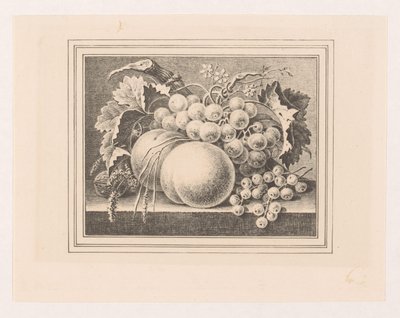 Komposition mit Früchten in einem Rahmen von Maria Geertruida de Goeje Barbiers (attributed to)
