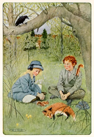 "It seemed scarcely bearable to leave such delightfulness" aus The Secret Garden von Frances Hodgson Burnett (1849-1924) von Maria Louise Kirk
