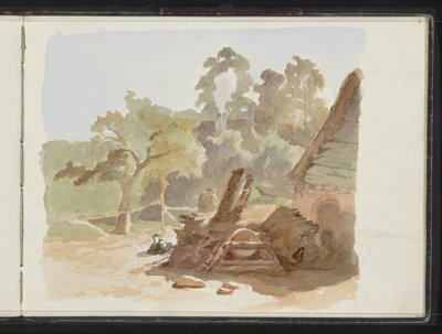Holzstapel für eine Hütte von Maria Vos