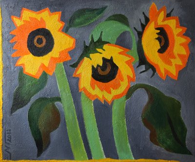 Drei rustikale Sonnenblumen von Marina Gorkaeva
