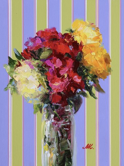 Bunt Gestreifter Blumenstrauß von Marina Kozyr