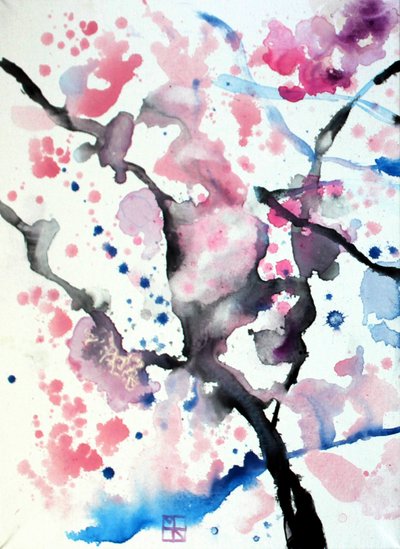 Abstrakte Kirschblüten von Marina Nelson