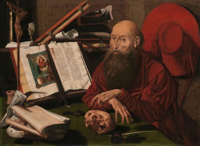 St. Hieronymus in seinem Arbeitszimmer von Marinus van Reymerswale