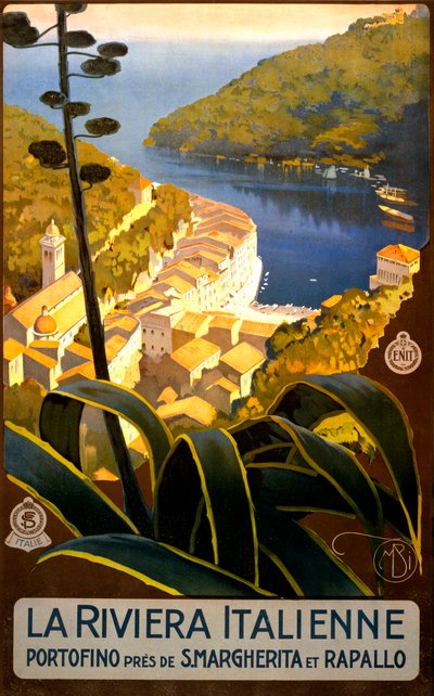 La Riviera Italienne Reiseplakat, ca. 1920 von Mario Borgoni