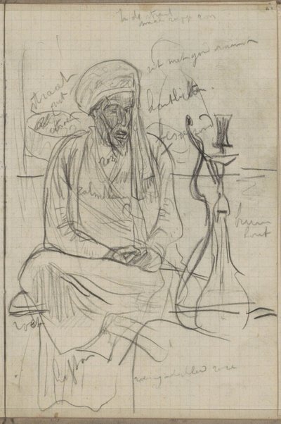Sitzender Mann mit Wasserpfeife von Marius Bauer