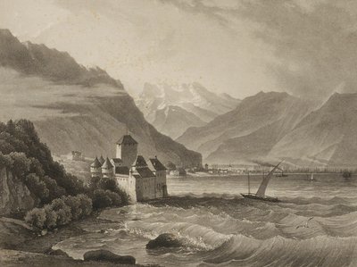 Schloss Chillon; gesehen von der Seite von Vevey von Martens
