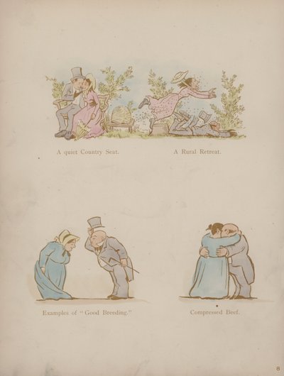 Seite aus den Humours of Cynicus (farbiger Stich) von Martin  Anderson