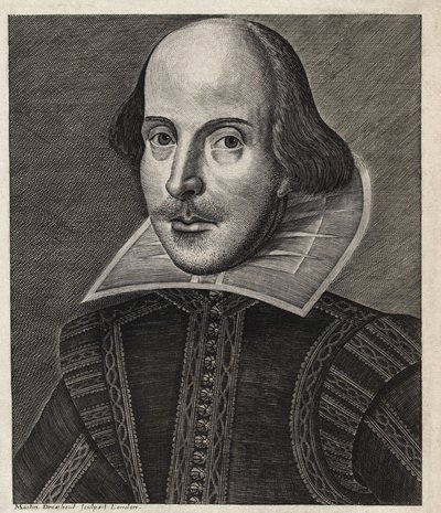William Shakespeare (1564-1616) dargestellt von Martin Droeshout von Martin Droeshout