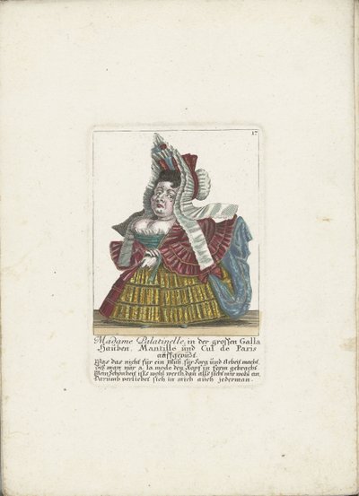 Die französische Zwergin Madame Palatinelle, ca. 1710 von Martin Engelbrecht (attributed to)