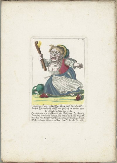 Die Zwergin Malper Höllriglin als Wirtin, ca. 1710 von Martin Engelbrecht (attributed to)