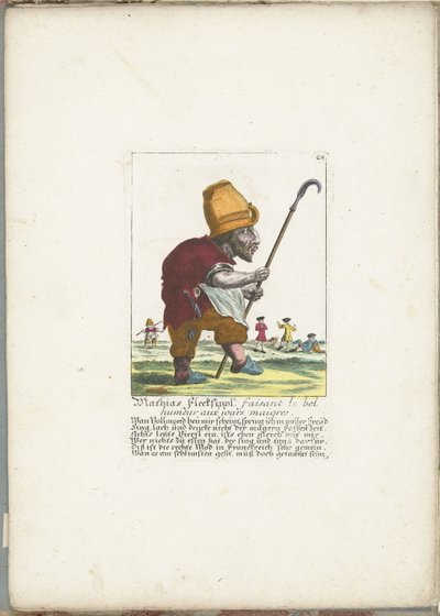 Der fröhliche Zwerg Mathias Flecksippl, ca. 1710 von Martin Engelbrecht (attributed to)