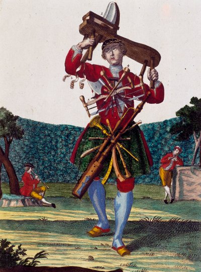 Hersteller von Flöten, Gravur aus Assemblage des nouveau manouvries habilles von Martin Engelbrecht (1684-1756), Deutschland von Martin Engelbrecht