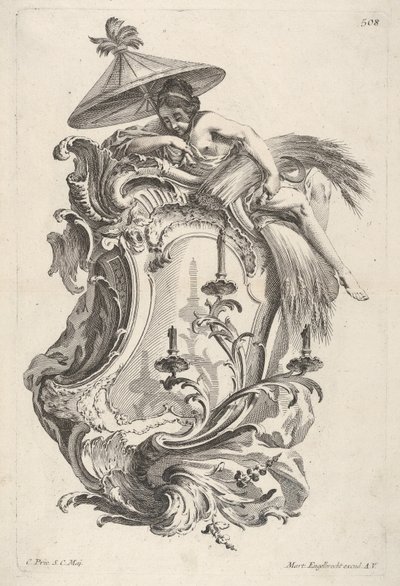 Wandleuchter, der den Sommer darstellt, aus Wand-Leuchter die 4 Jahrseiten vorstellend (ca. 1730-56) von Martin Engelbrecht