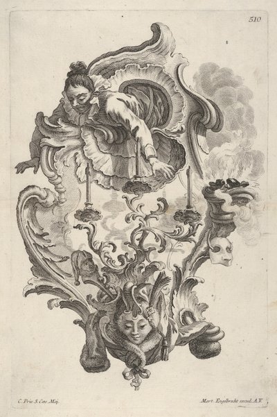Wandleuchter, der den Winter darstellt (ca. 1730-56) von Martin Engelbrecht