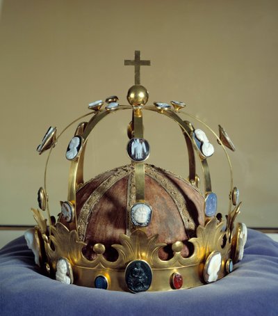 Krone, bekannt als Karl der Große, verwendet für die Krönung von Kaiser Napoleon I (1769-1821), hergestellt von Martin Guillaume Biennais (1764-1843) Gold und dekoriert mit Kameen von Martin Guillaume Biennais